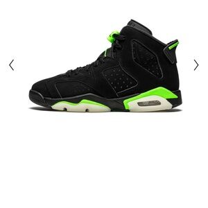Unisex Black & Electric Green Retro 6 Jordan Sneaker